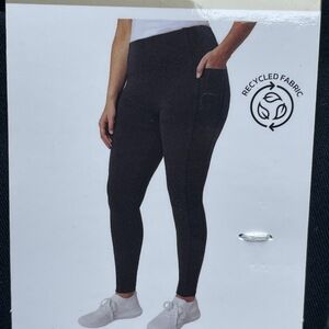 Mondetta Womens L High-Rise Ribbed Panel Legging Black e0900